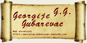 Georgije Gubarevac vizit kartica